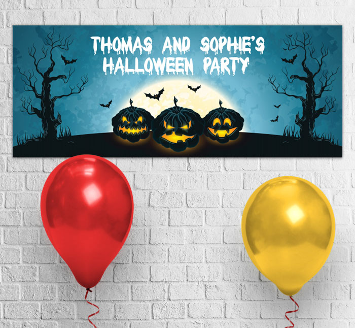 spooky pumpkins party banner