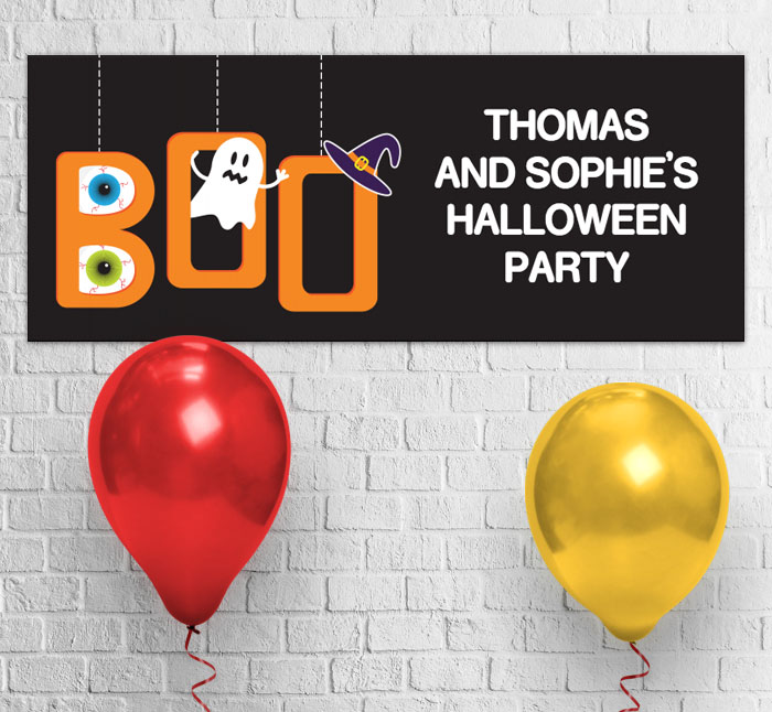 just say boo party banner