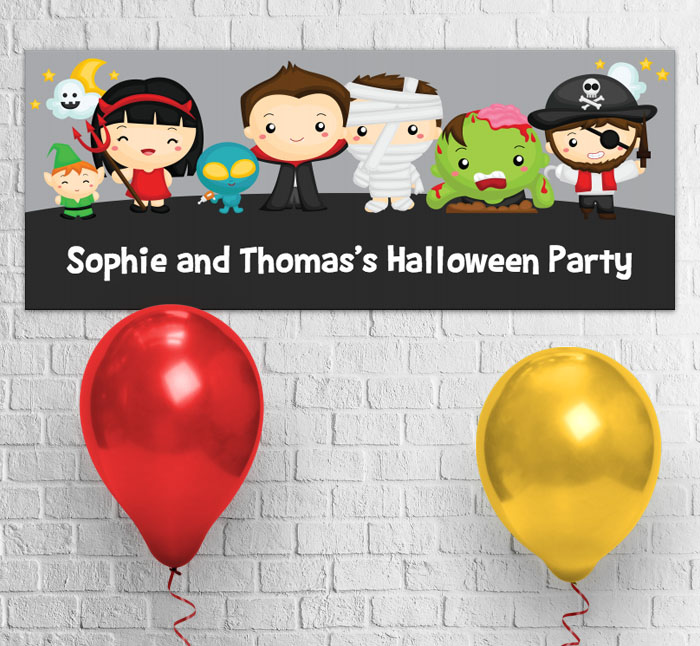 scary children party banner
