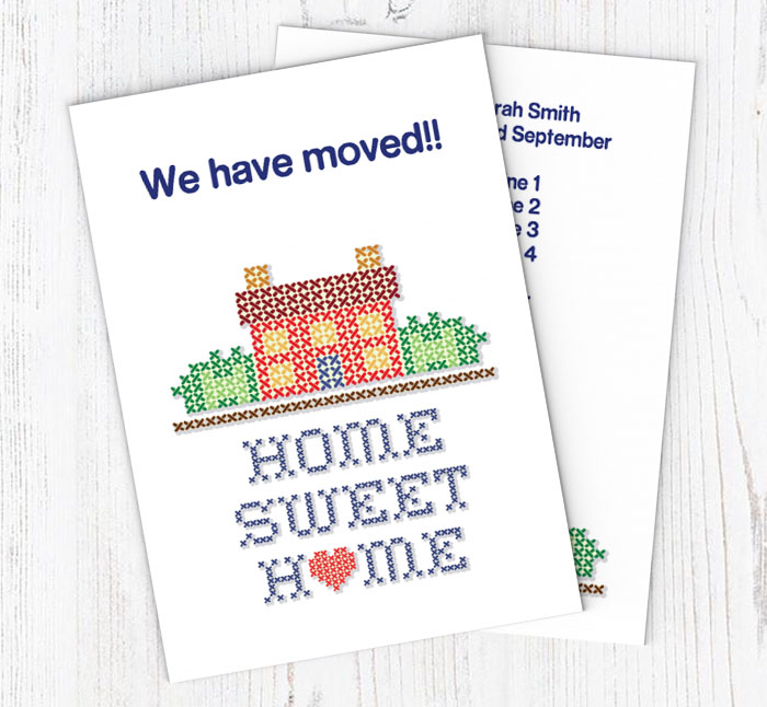 cross stitch moving cards