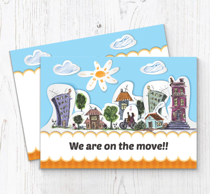 doodle town moving cards