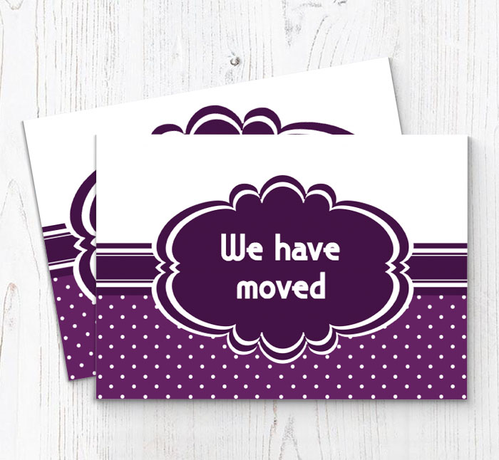 vintage purple moving cards