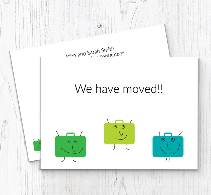 smiling suitcases moving cards