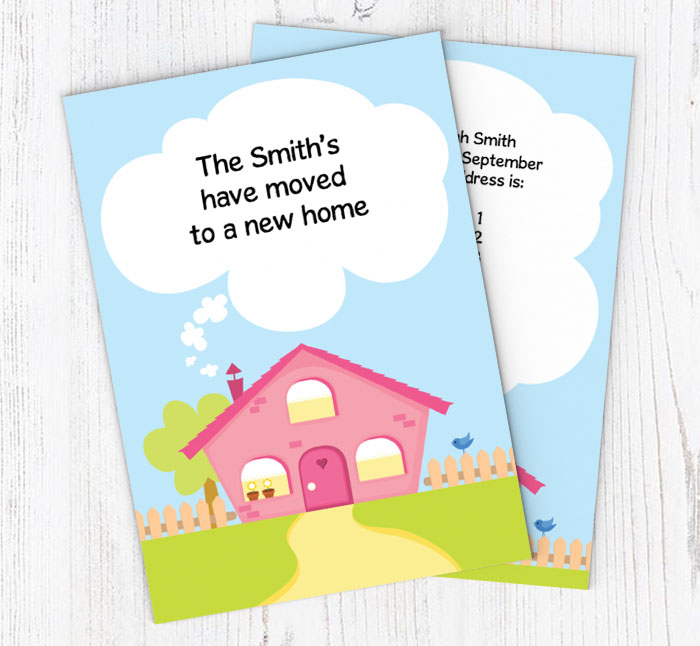 pink house moving cards