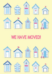 beach huts moving cards