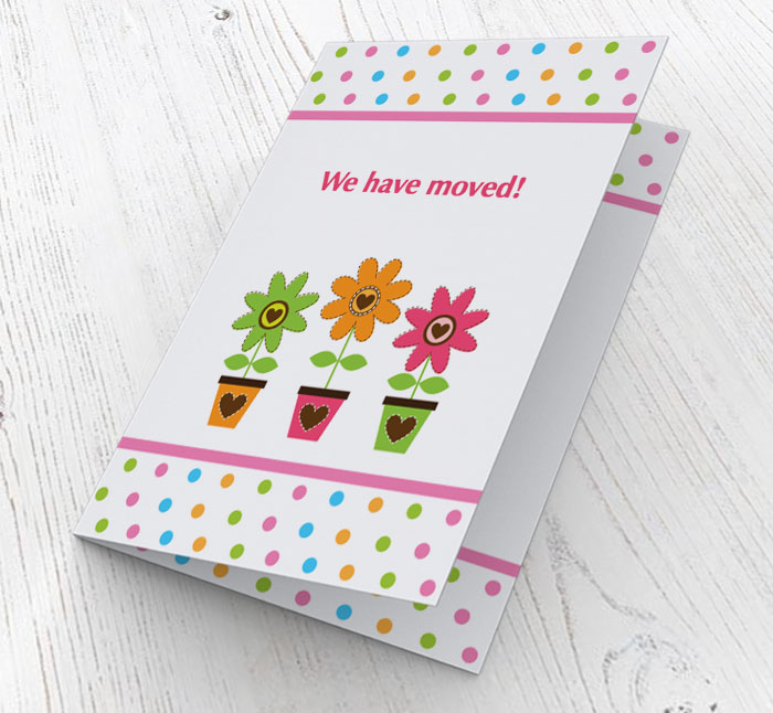 bright flowers moving cards