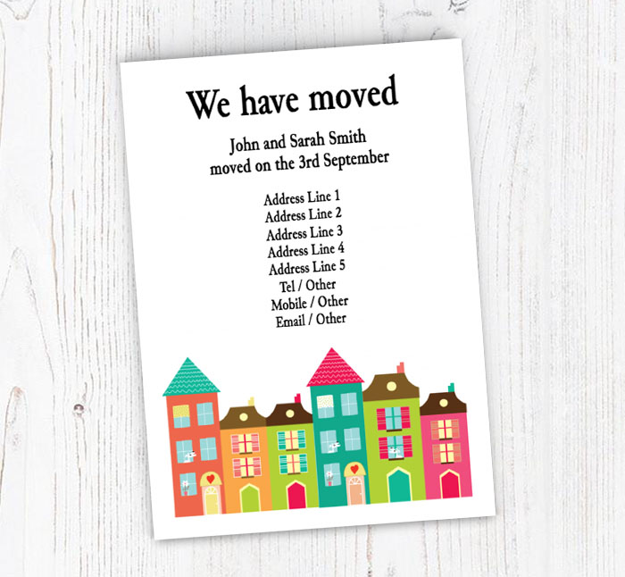 town houses moving cards