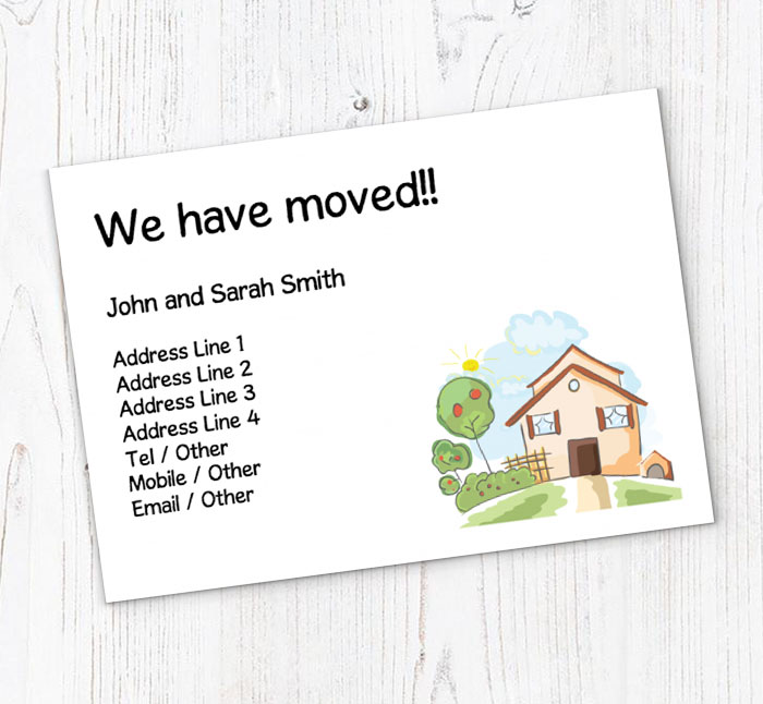 country house moving cards
