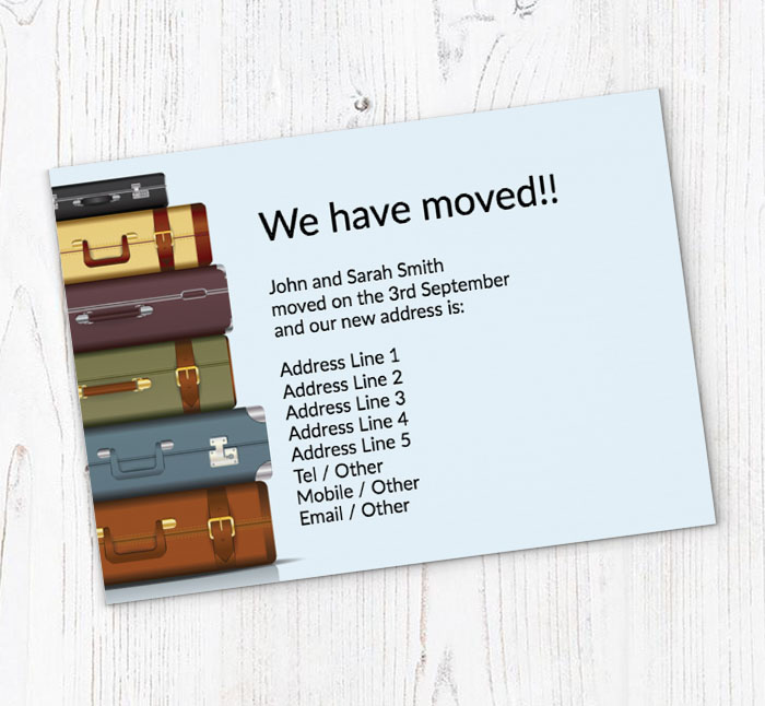 suitcases moving cards