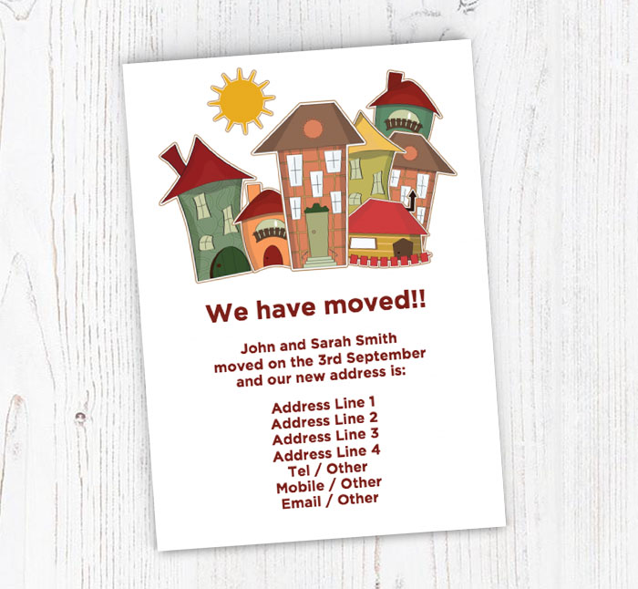cut out houses moving cards