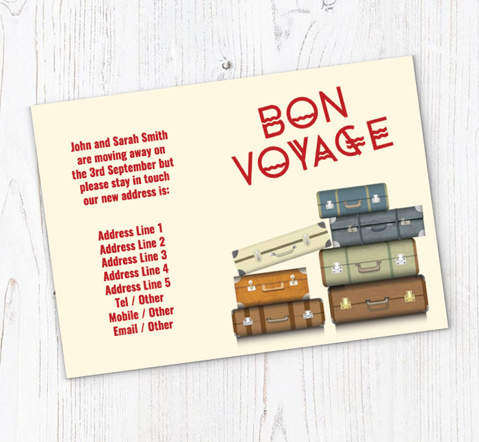 bon voyage moving cards