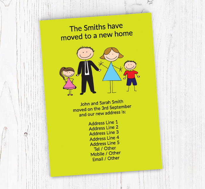 happy family moving cards