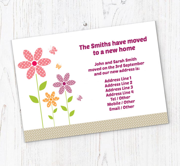 spotted flowers moving cards