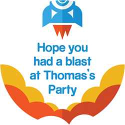 3 2 1 blast off party stickers