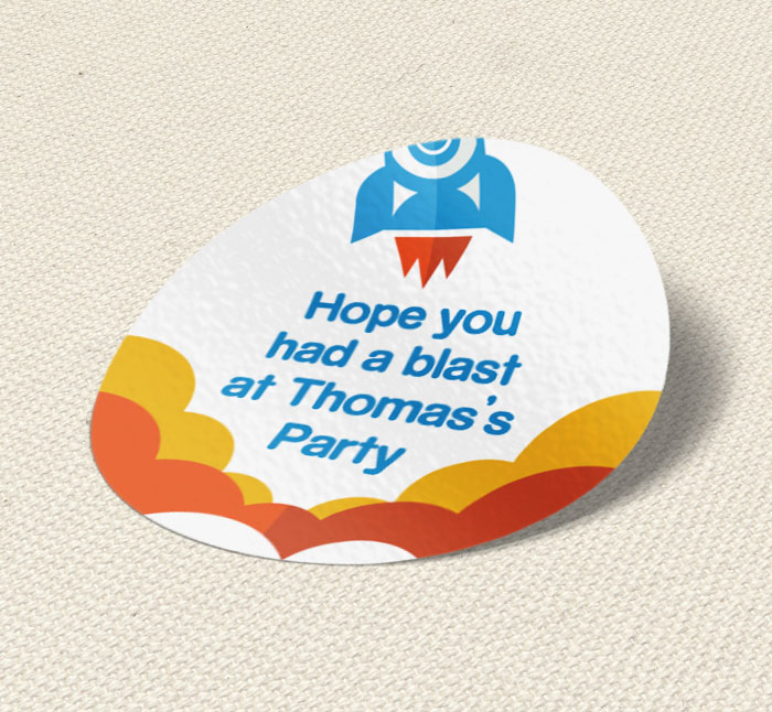 3 2 1 blast off party stickers