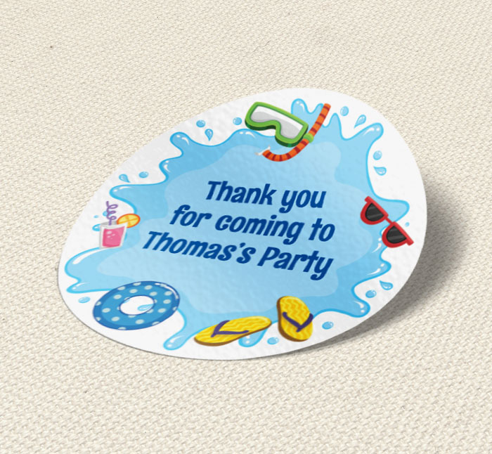 swimming splash party stickers