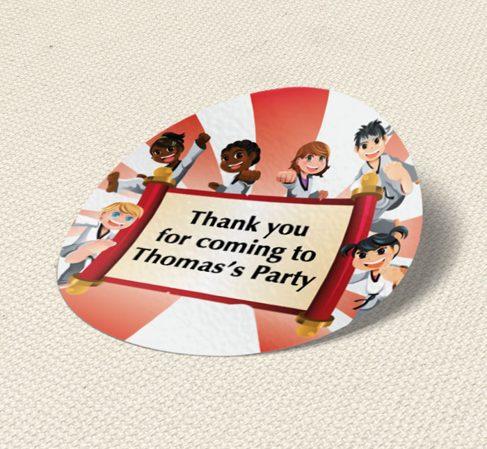 martial arts party stickers