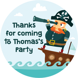 pirate on ship party stickers