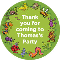 insects and bugs party stickers