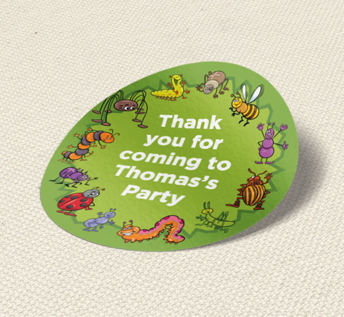 insects and bugs party stickers