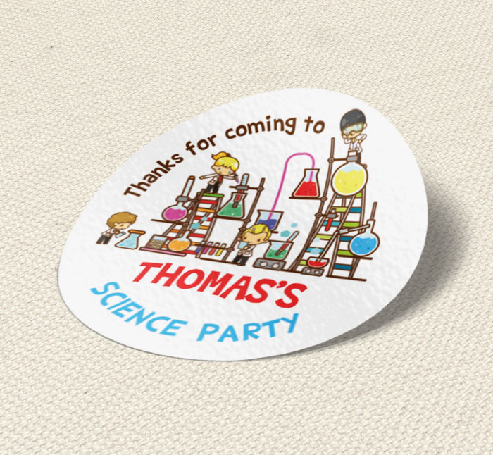 chemistry experiment party stickers