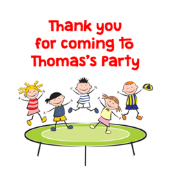 trampolining children party stickers