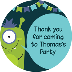 green monster party stickers