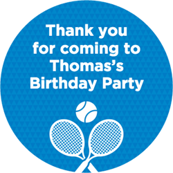 tennis party stickers