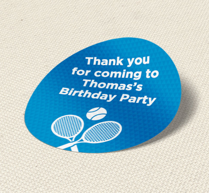 tennis party stickers