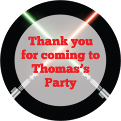 lightsabers party stickers