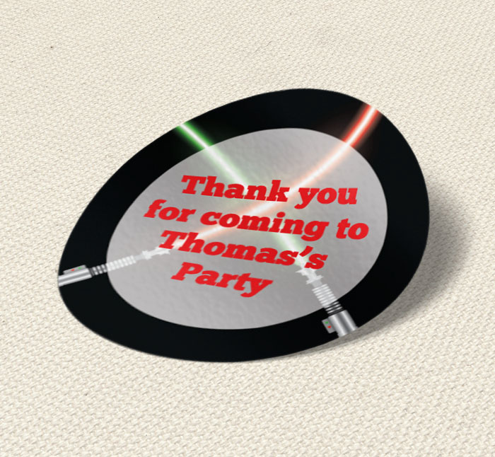 lightsabers party stickers