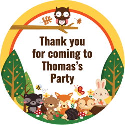 woodland creatures party stickers