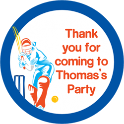 cricketer party stickers