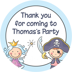 pirate and fairy party stickers
