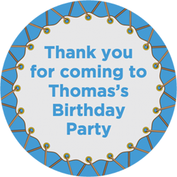 blue trampoline party stickers