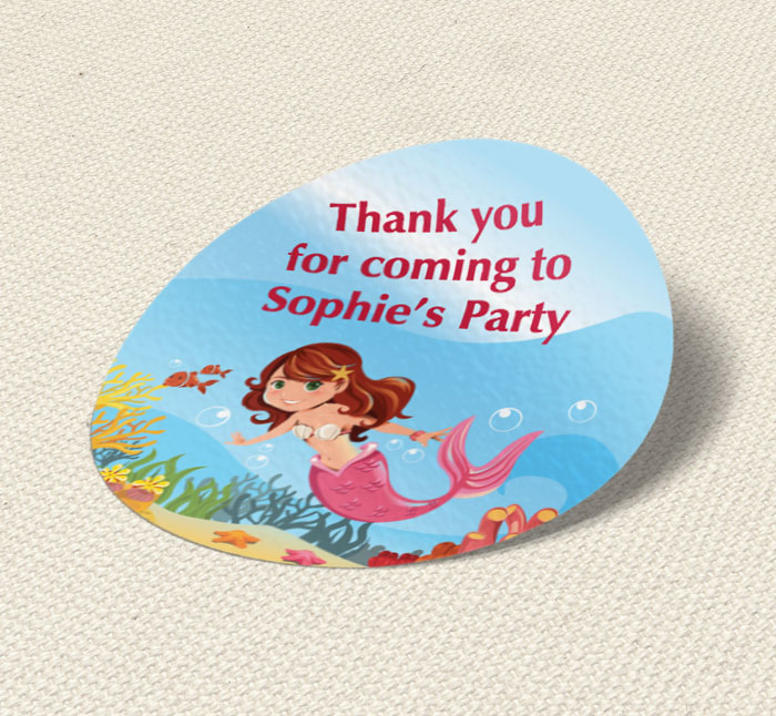 mermaid party stickers