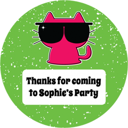 pink party cat party stickers