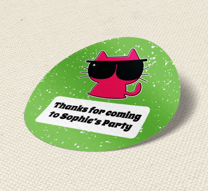 pink party cat party stickers