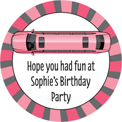 pink limo party stickers