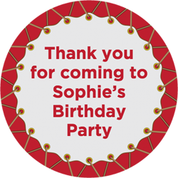 red trampoline party stickers
