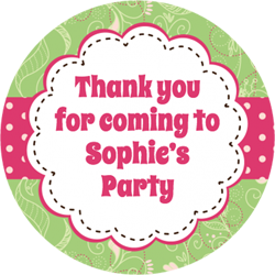 flower power party stickers