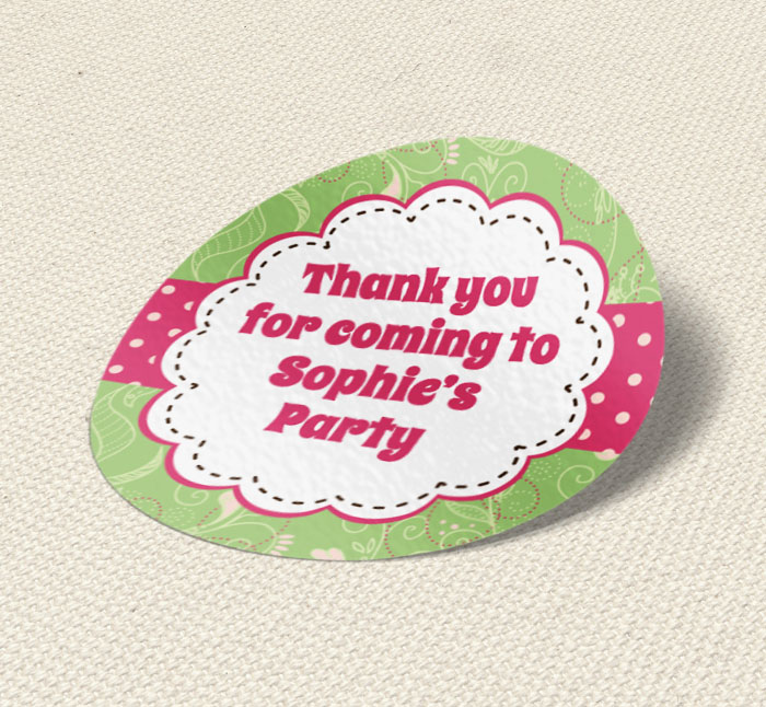 flower power party stickers