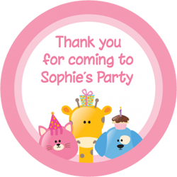 cartoon animals party stickers