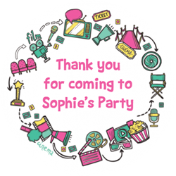 movie icons party stickers