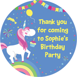 unicorn party stickers