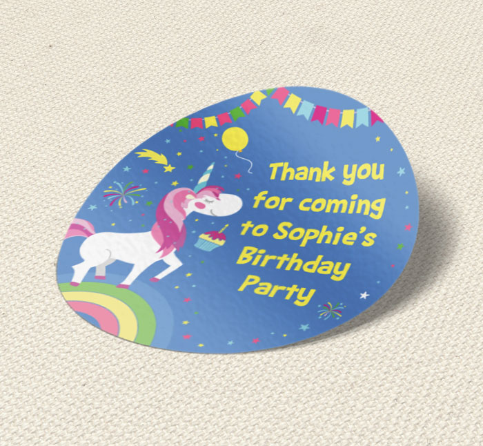 unicorn party stickers