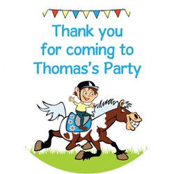 boys horse riding party stickers