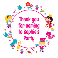 alice in wonderland party stickers