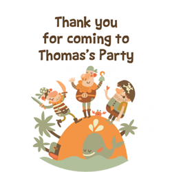 pirate island party stickers
