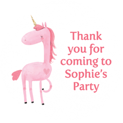 pink unicorn party stickers